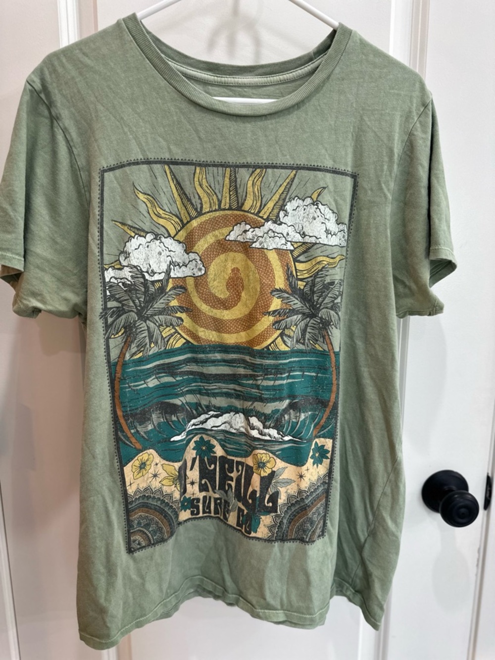🔥Sunday sale🔥 oversized O'Neill Green Surf Graphic Short Sleeve Tee